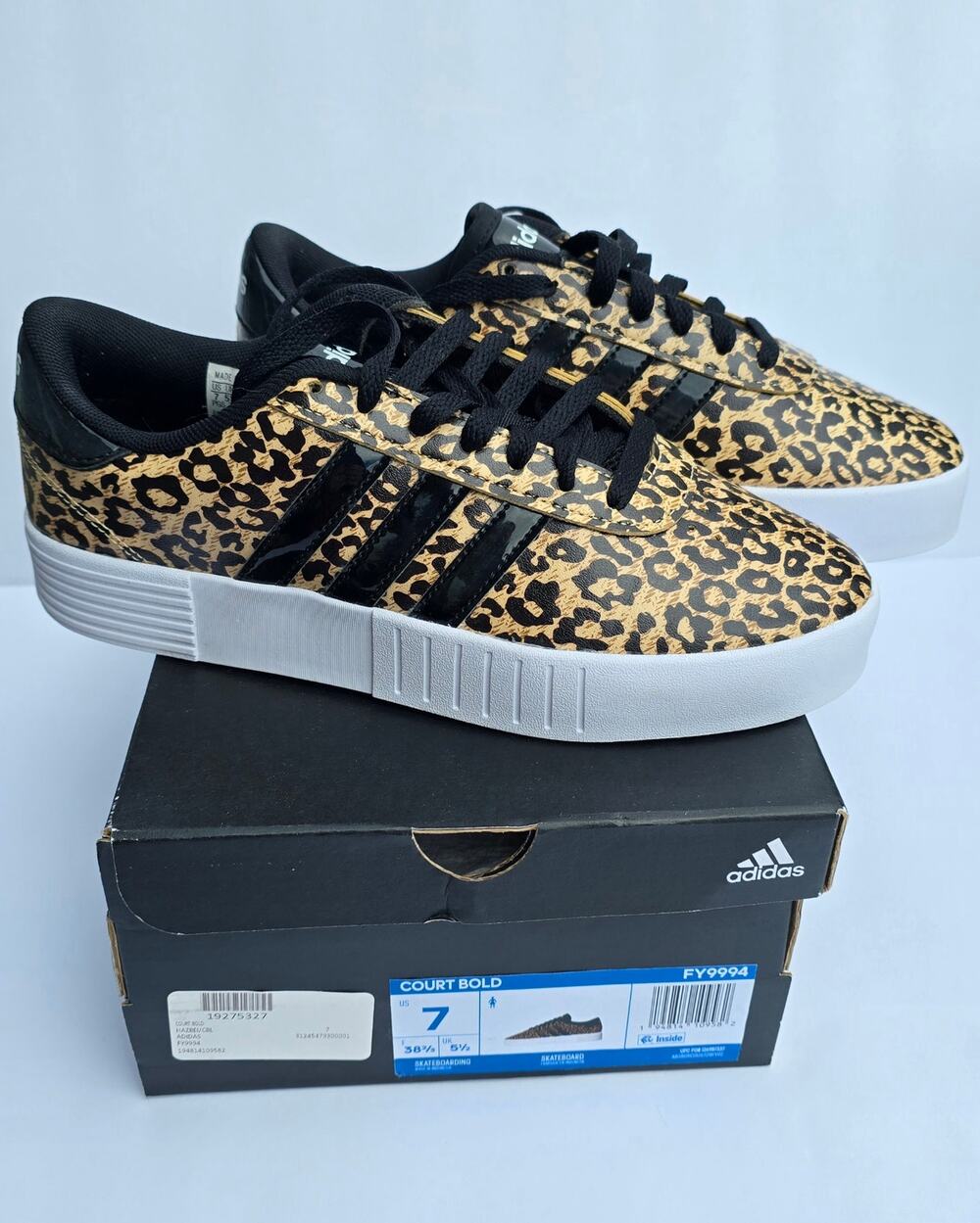 Adidas Court Bold Sneaker Leopard Beige Sz 7